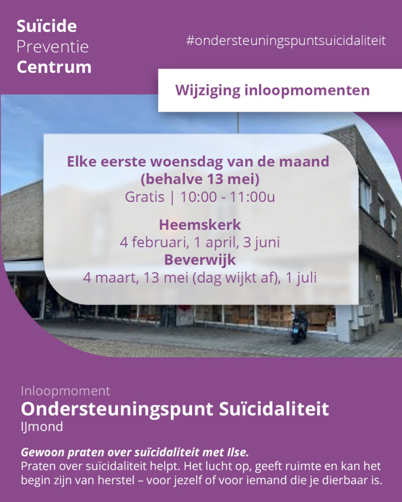 suicide preventie inloop bibliotheek Beverwijk Heemskerk IJmond